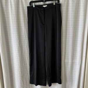 H&M Black Satin Wide-Leg Women's Dress Pants